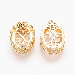 Латунные подвески кабошон с открытой спиной&nbsp;LS-X-KK-R058-146G