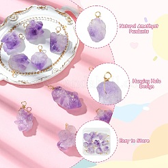 10 шт. Подвески из натурального аметиста&nbsp;PALLOY-CJ00158