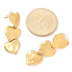Ионное покрытие (ip) 304 нержавеющая сталь серьги-гвоздики в форме сердца для женщин EJEW-A118-05G