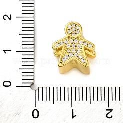 Реечное покрытие латунь микро паве кубический цирконий европейские бусины KK-Z081-18