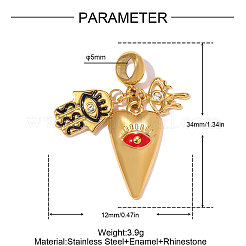 Подвески из нержавеющей стали 304 с эмалью&nbsp;STAS-OY012-08G