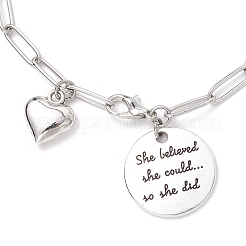 304 нержавеющая сталь скрепки цепи браслеты с подвесками для женщин&nbsp;BJEW-JB11950-01