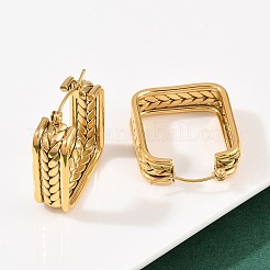 Квадратные серьги-кольца из нержавеющей стали 304&nbsp;EJEW-I320-27G-01