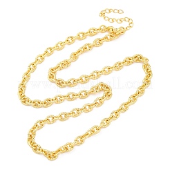 Латунные текстурированные кабельные цепочки ожерелья для женщин NJEW-K282-05G