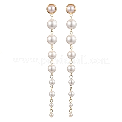 2 пара серег-гвоздиков с кисточками из ракушек и жемчуга для женщин EJEW-JE06195