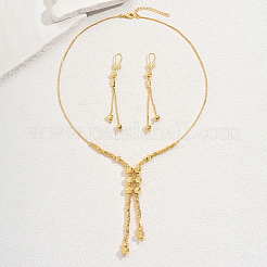 Комплекты из серег и ожерелий с кисточками из латунных бусин в стиле Ближнего Востока для женщин JQ7345
