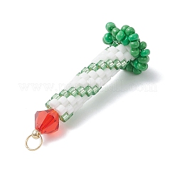 Рождественские свечи-подвески из стеклянных бусин&nbsp;PALLOY-MZ01003-02