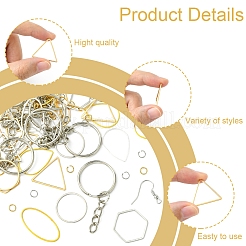Наборы для самостоятельного изготовления шестиугольных/каплевидных/треугольных латунных сережек-подвесок&nbsp;DIY-FS0007-62