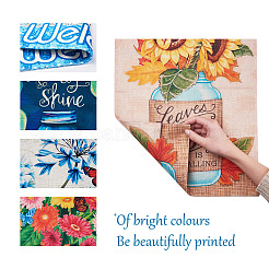 4шт. 4-х сторонний вертикальный садовый флаг из льна AJEW-CF0001-14