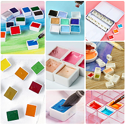 200 шт. 2 стиля пластиковых пустых кювет для акварельных красок AJEW-BC0004-16A