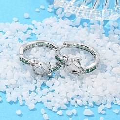 Латунные кубических серьги циркония обруч&nbsp;EJEW-Q014-05P