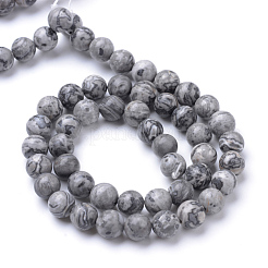 Камень натуральной карты / камень пикассо / нити из бисера пикассо яшмы G-R345-6mm-41