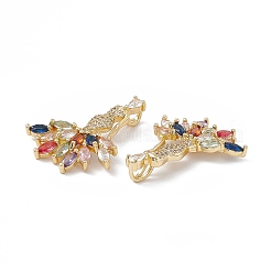 Латунные разноцветные подвески из кубического циркония&nbsp;KK-E068-VA065-2