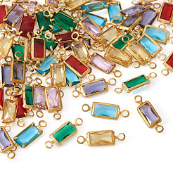 60 шт. 6-х цветные латунные подвески-коннекторы из стекла k9&nbsp;KK-TA0003-14