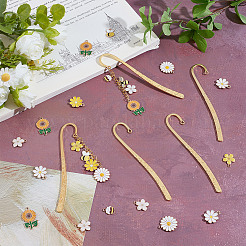 Наборы для изготовления подвесок из эмали и сплава цветов пчел&nbsp;DIY-NB0013-97