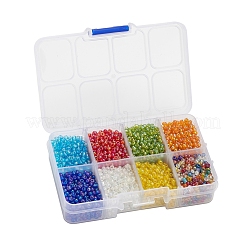 120 г 8-х цветных круглых стеклянных бусин&nbsp;SEED-YW0001-63