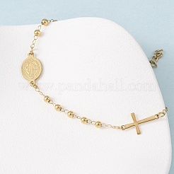 Браслеты из нержавеющей стали 304 Religion&nbsp;BJEW-F524-05A-G