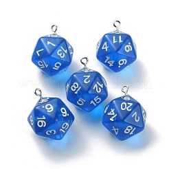 Подвески в виде многогранных игральных костей из прозрачной смолы&nbsp;FIND-TAC0005-21H