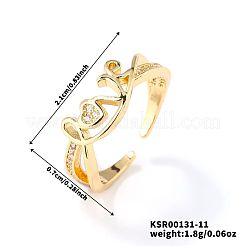 Латунные кольца-манжеты с микропаве и прозрачным цирконием для женщин&nbsp;MW8847-1