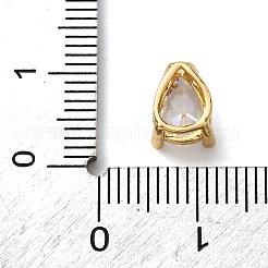 Подвески-слайдеры из латуни с микропаве из кубических цирконий в форме капли KK-C119-16G-12