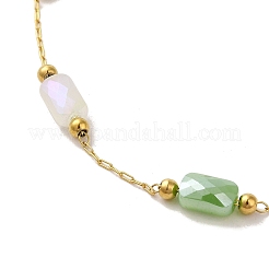 Нержавеющая сталь 304 со стеклянными ожерельями NJEW-B077-09G