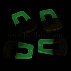 Люминесцентное свечение в темной подвеске из дерева и смолы WOOD-H104-12