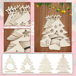 Пустые необработанные деревянные украшения для рождественской елки&nbsp;DIY-SP0005-89