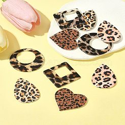 10 шт. 5 стиля подвески из непрозрачного акрила с леопардовым узором&nbsp;SACR-FS0001-33