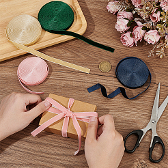 20 ярд двухцветной односторонней бархатной ленты SRIB-PH0001-46C