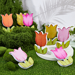 ПВХ тюльпан скульптура витрина украшения&nbsp;DJEW-WH0058-41