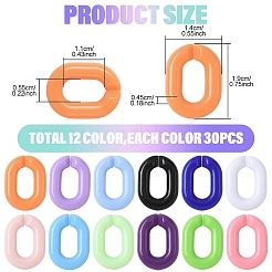 360 шт. 12 цвета акриловые соединительные кольца&nbsp;OACR-YW0002-69