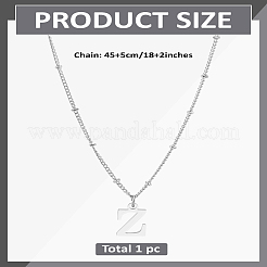 1 шт. латунная цепочка и ожерелье с подвеской в виде буквы из нержавеющей стали 304&nbsp;NJEW-LP0001-35Z-P