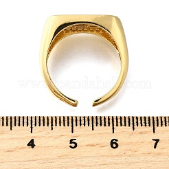 Латунные микропаве кубические цирконии регулируемые открытые манжеты кольца для женщин&nbsp;RJEW-K292-08G