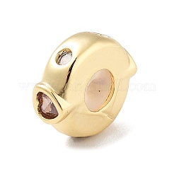 Латунные бусины с микропаве на День святого Валентина&nbsp;LS-KK-K361-06G