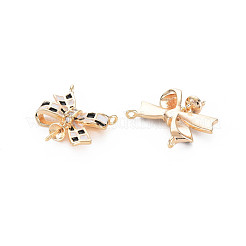 Шармы-соединители из латуни с микропаве из кубического циркония KK-S364-010