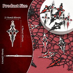 16 шт. подвески-крестики из сплава со стразами 8 цветов&nbsp;ENAM-YW0008-03