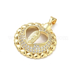 Латунные микропаве прозрачные подвески с фианитом&nbsp;KK-P350-27G-01