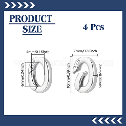 4 шт. 925 кольца-пружинки из стерлингового серебра STER-NB0001-32