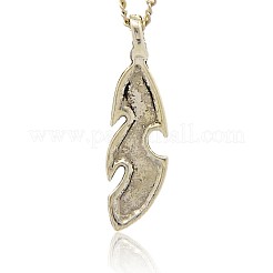 Антикварные серебряного сплава эмали листьев подвески&nbsp;PALLOY-J207-03AS