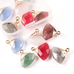 12 шт. 6 стильные гальванические подвески из натуральных драгоценных камней&nbsp;G-LS0002-01