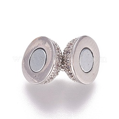 Магнитные застежки из латуни с цирконием и микропаве с петлями&nbsp;ZIRC-G097-01P