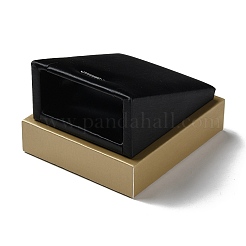 Деревянное покрытие с подставками для ожерелья с наклонной задней частью из искусственной кожи ODIS-C010-03