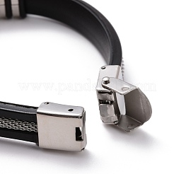 Мужской браслет из силиконового шнура BJEW-M206-02GP