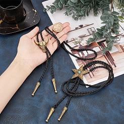 2 шт. 2 стиля ожерелье-лариат с головой быка и звездой для мужчин и женщин&nbsp;NJEW-GF0001-06