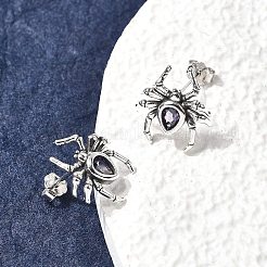 925 стерлинговый серебристый микропроволочный кубический серьги из циркония EJEW-Z133-01AS