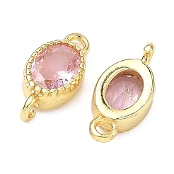 Латунные подвески-шармы с овальными фианитами&nbsp;KK-P348-07G