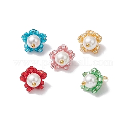 20 шт. подвески-цветы из бисера в форме цилиндра&nbsp;PALLOY-MZ00704