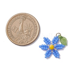 Подвески-цветы из стеклянных бусинок&nbsp;PALLOY-TA00345-03