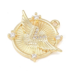 Латунные микропаве прозрачные подвески с фианитом&nbsp;KK-G545-02G