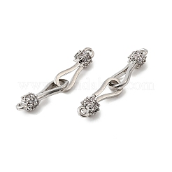 Реечное покрытие латунь микро паве прозрачный кубический цирконий складные застежки KK-S384-15P